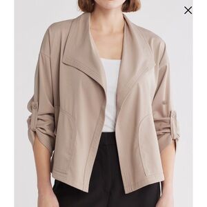 Max Studio Mocha Twill Drape Jacket